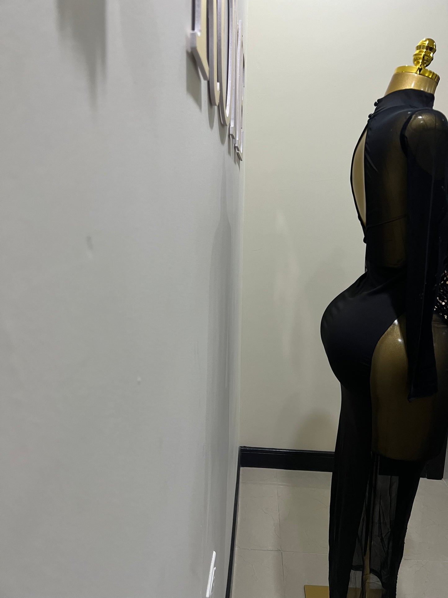 Leah Sequin Dress (Brown)