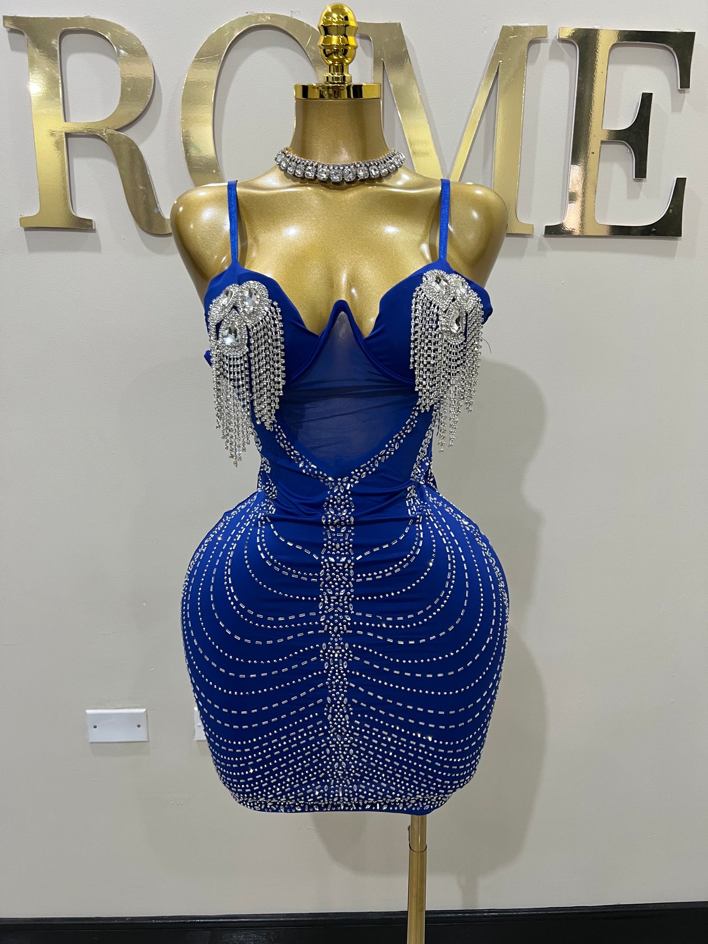 Dazzle Medusa Crystal Dress (Blue)