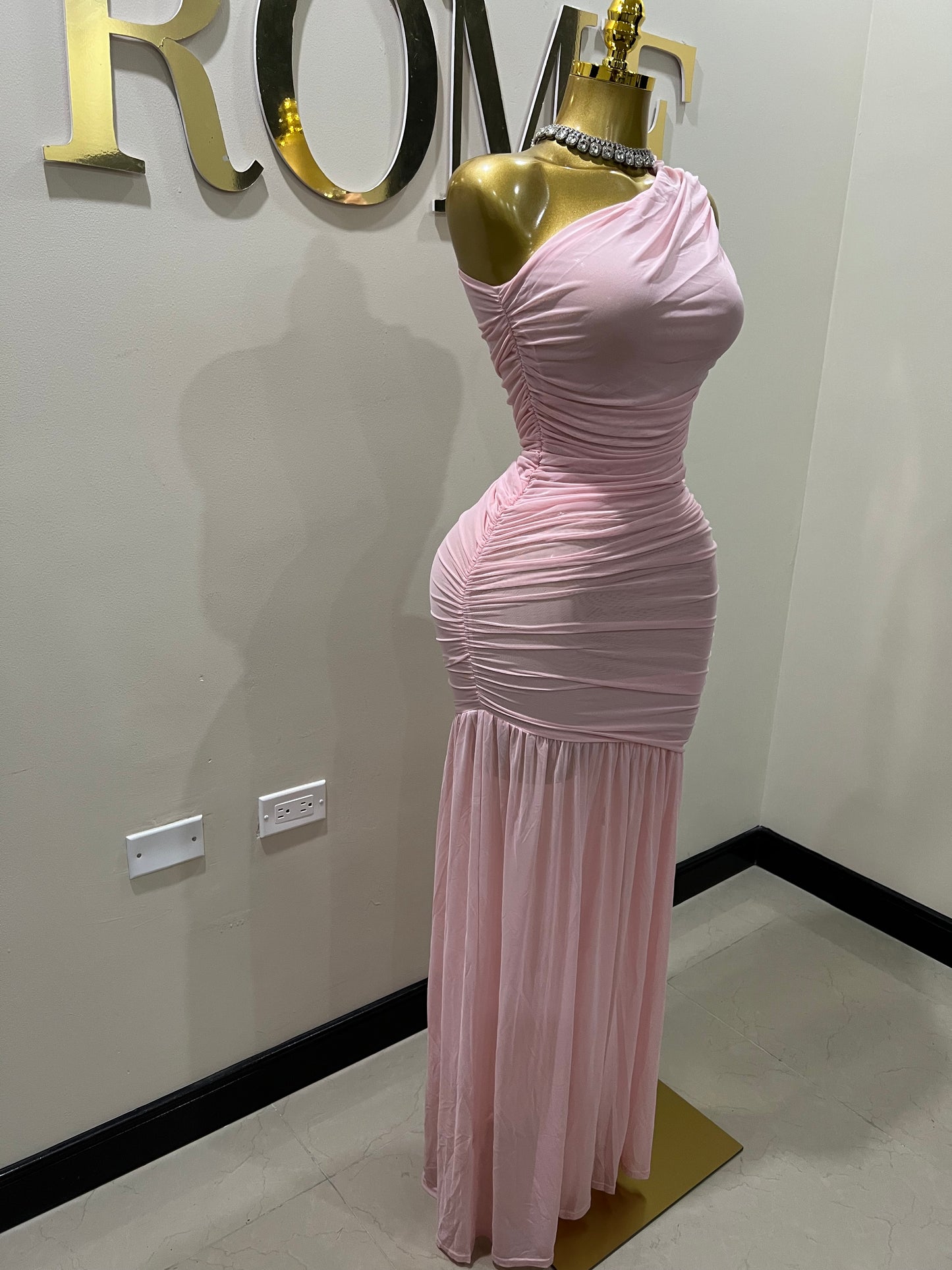 Michelle Mesh Dress (Pink)