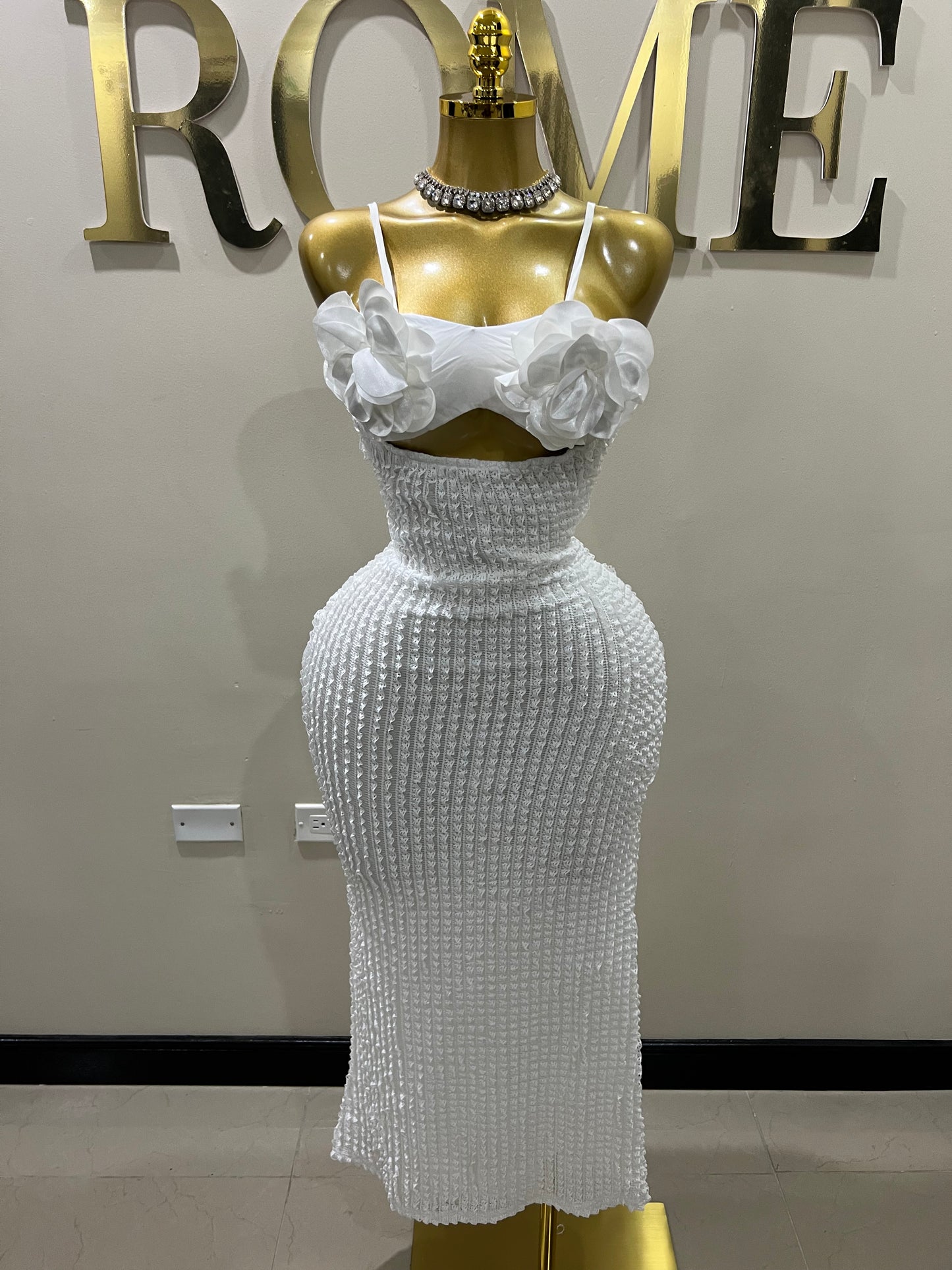 Mila Flower Dress (White)