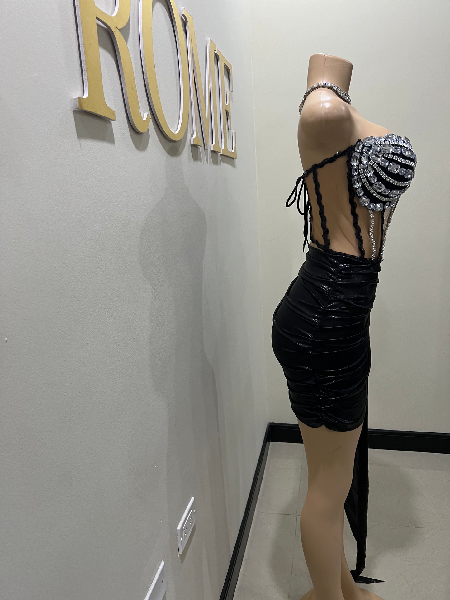 Orion Glacier Gemstone Skirt Set (Black)