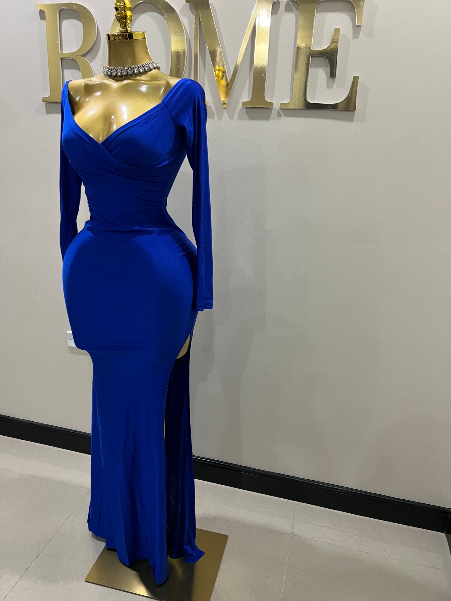 Kerry Long Sleeve Dress (Blue)