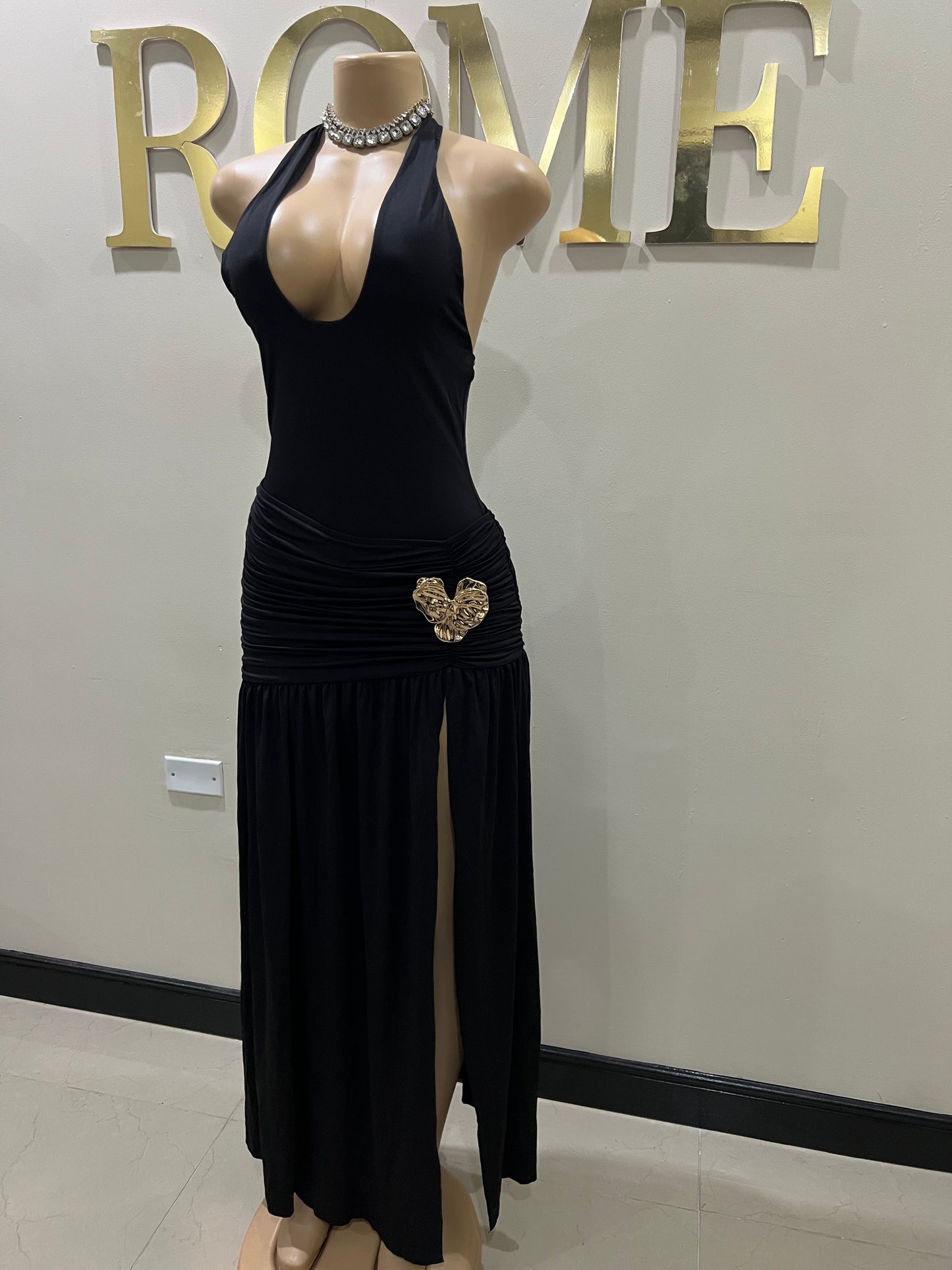 Nara Petal 2 Pcs Bodysuit & Skirt Set (Black)