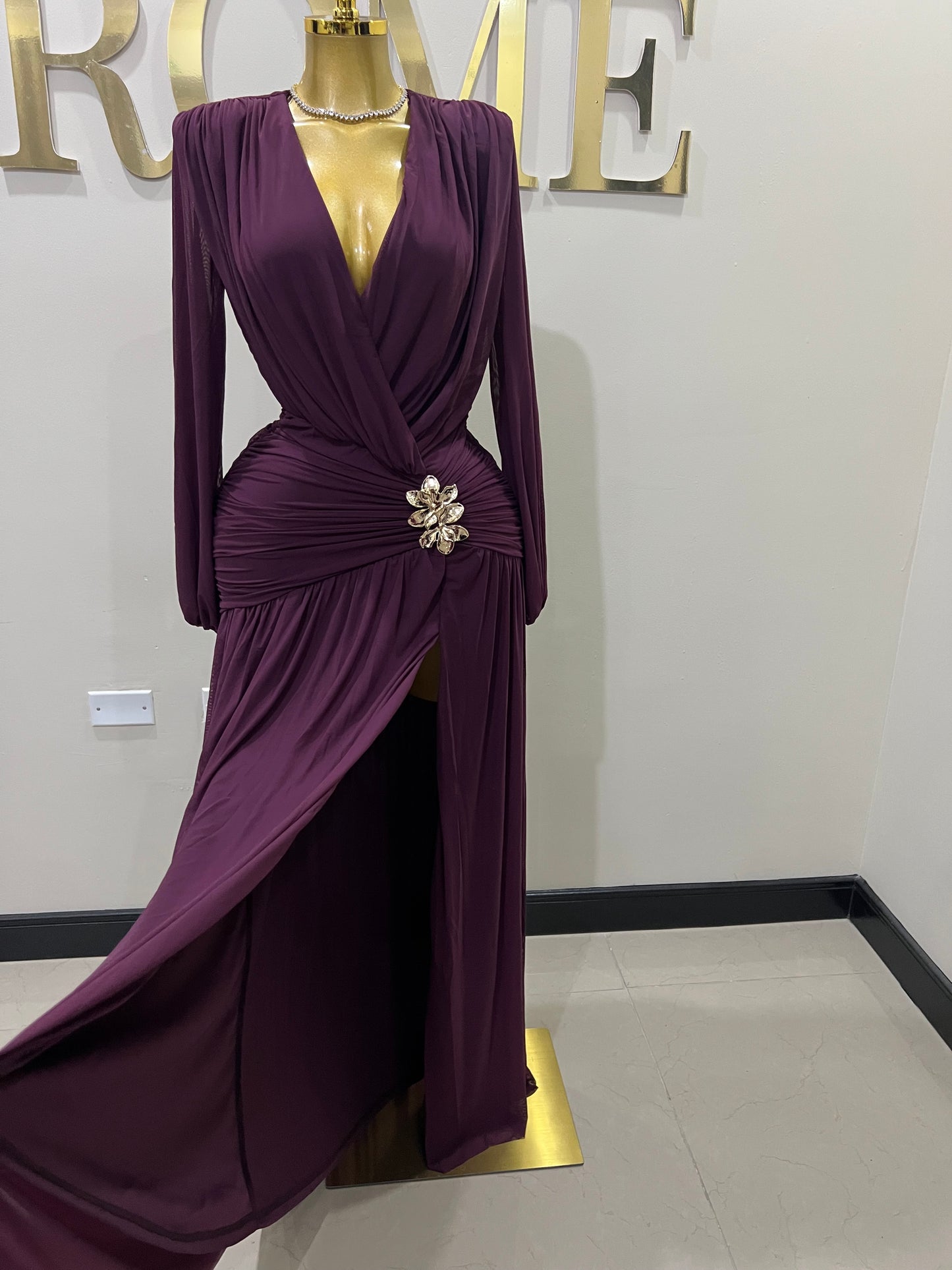 Michelle Valor Dress (Black Cherry Purple)