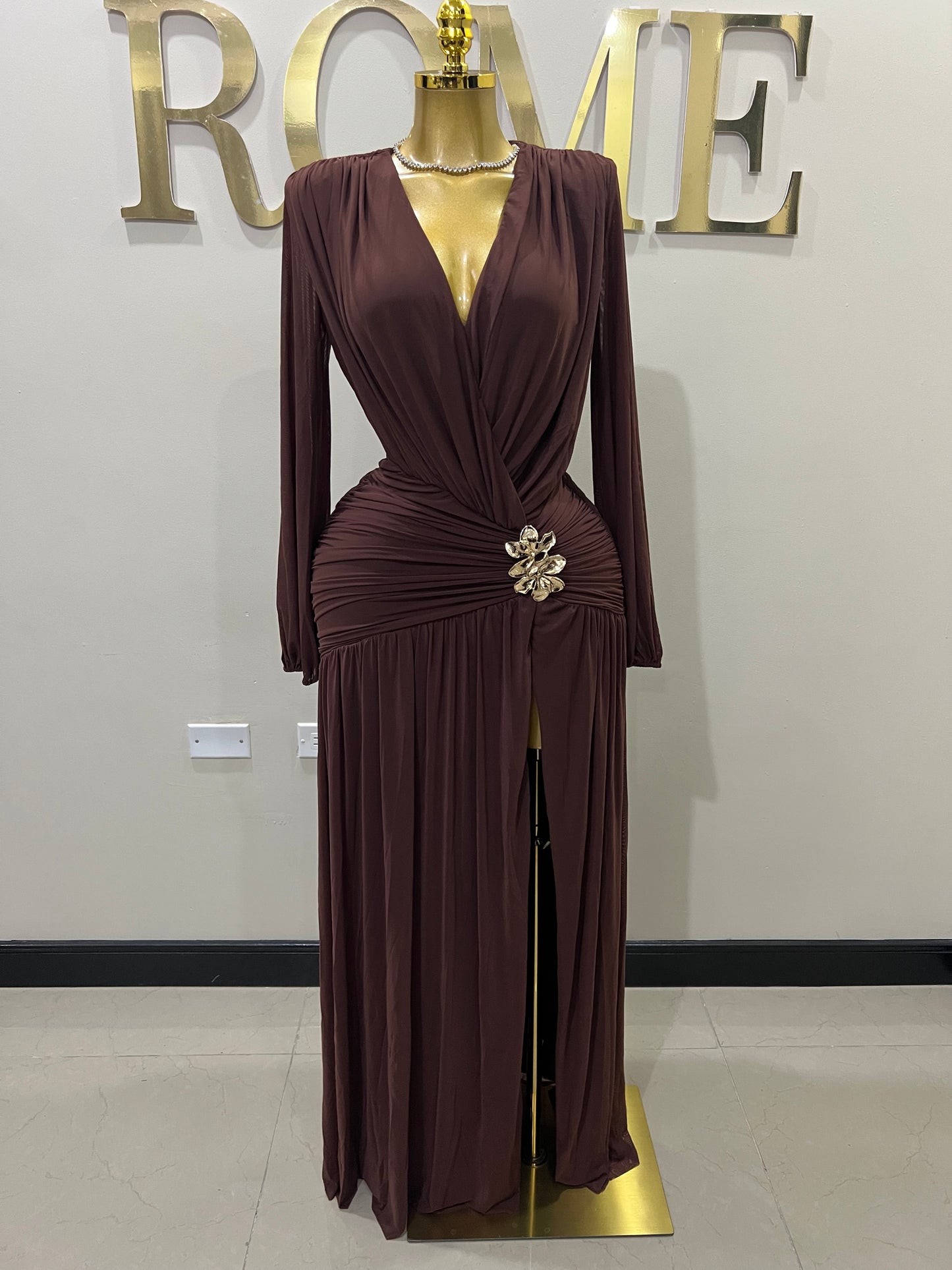 Michelle Valor Dress (Brown)