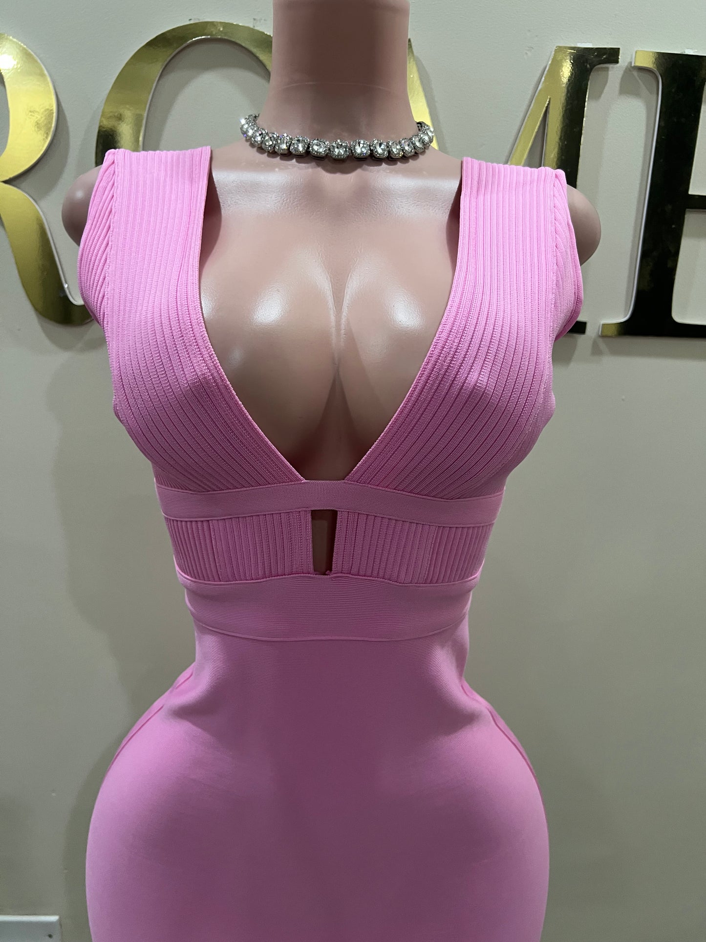 Brianna Bandage Glam Dress (Pink)