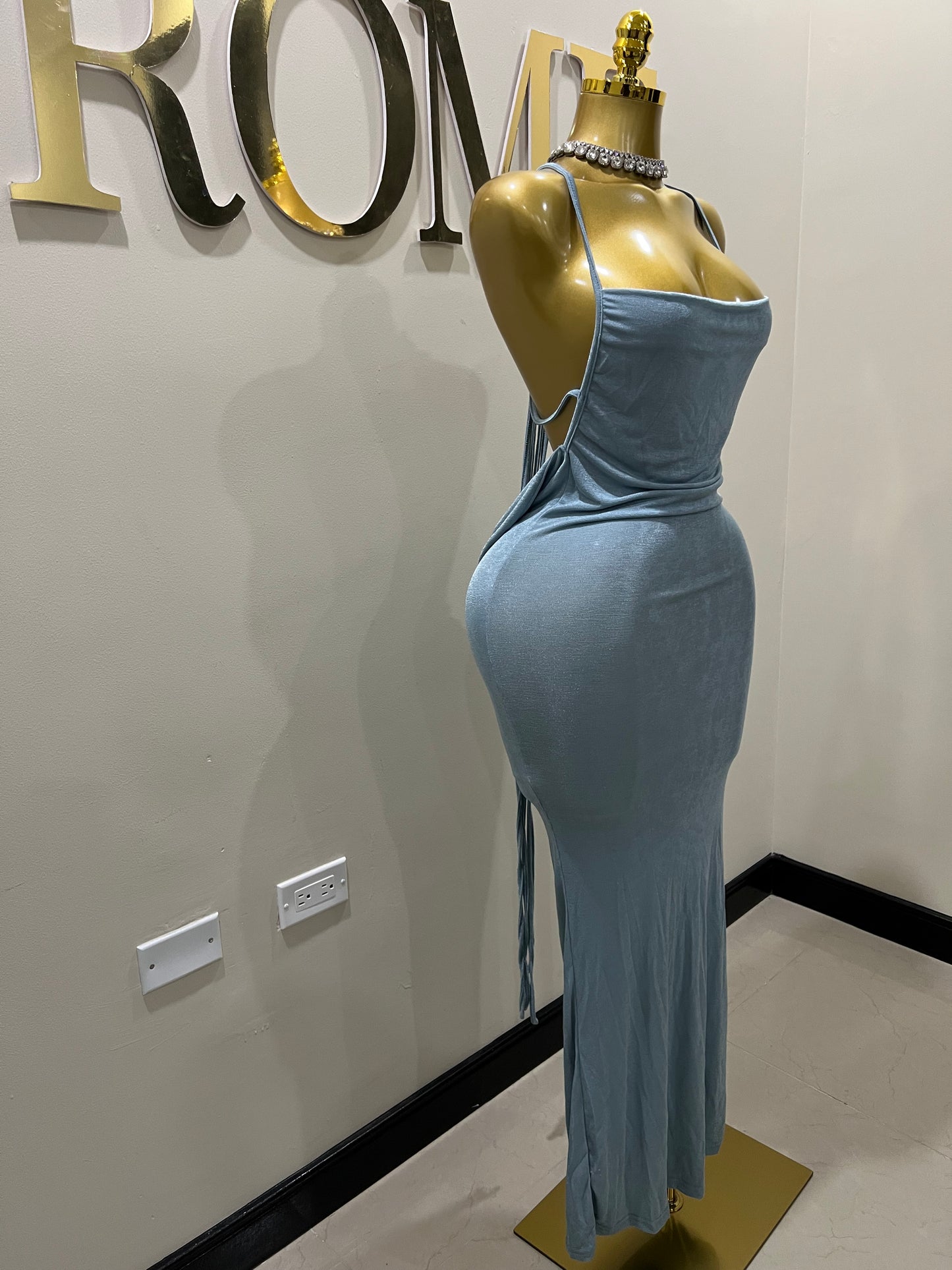 Carey True Dress (Ash Blue)