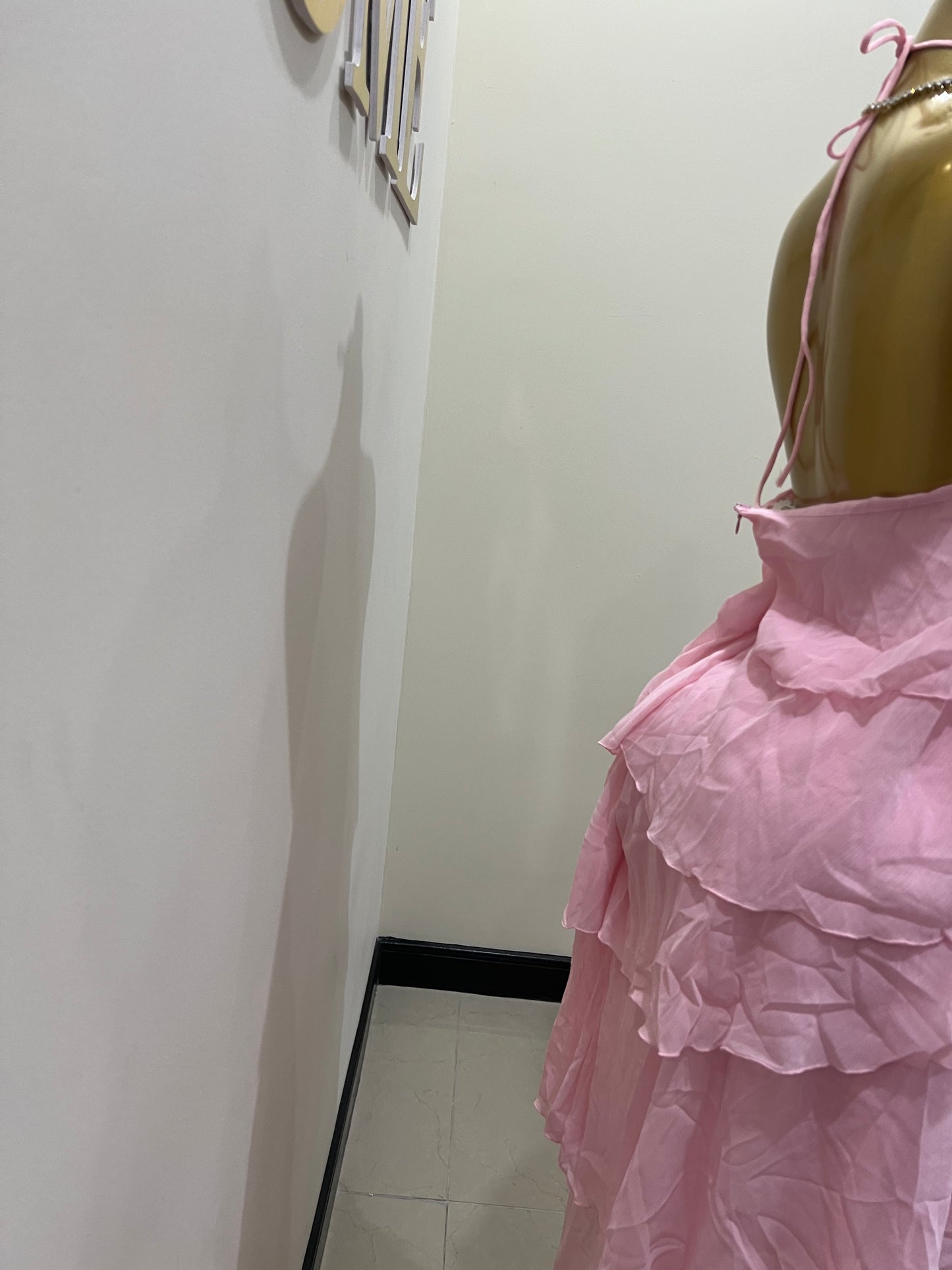 Rumi Ruffle Long Dress (Pink)