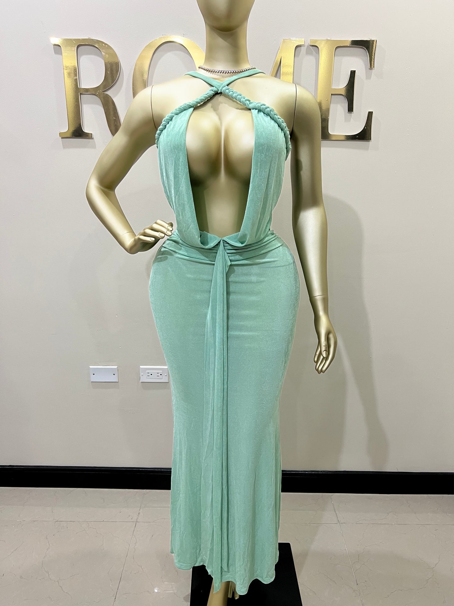 Alaine Braided Dress (Green)