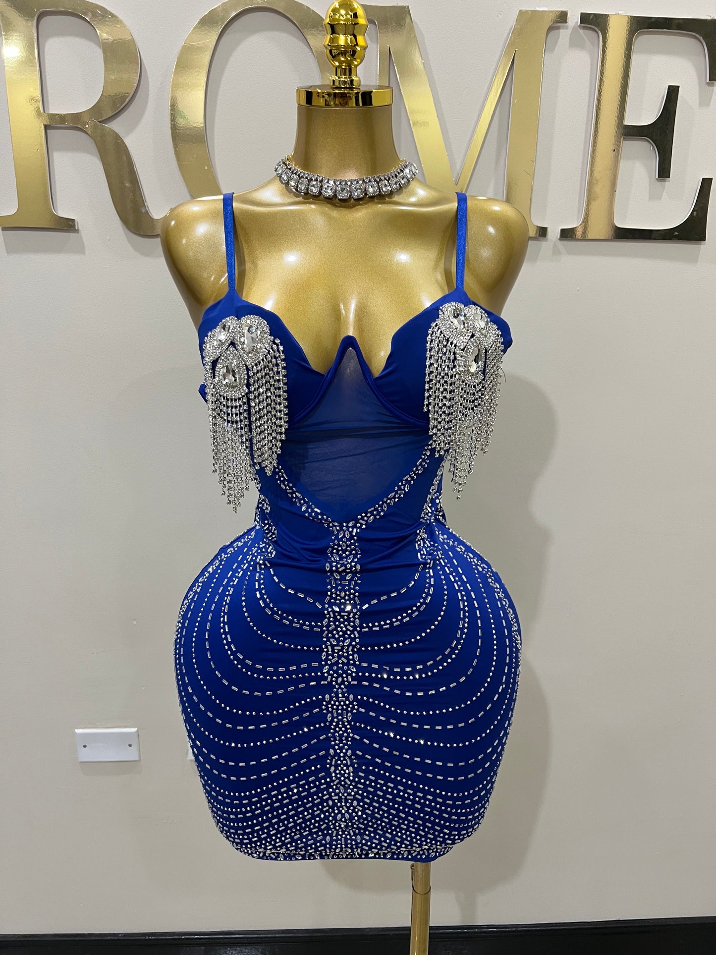 Dazzle Medusa Crystal Dress (Blue)