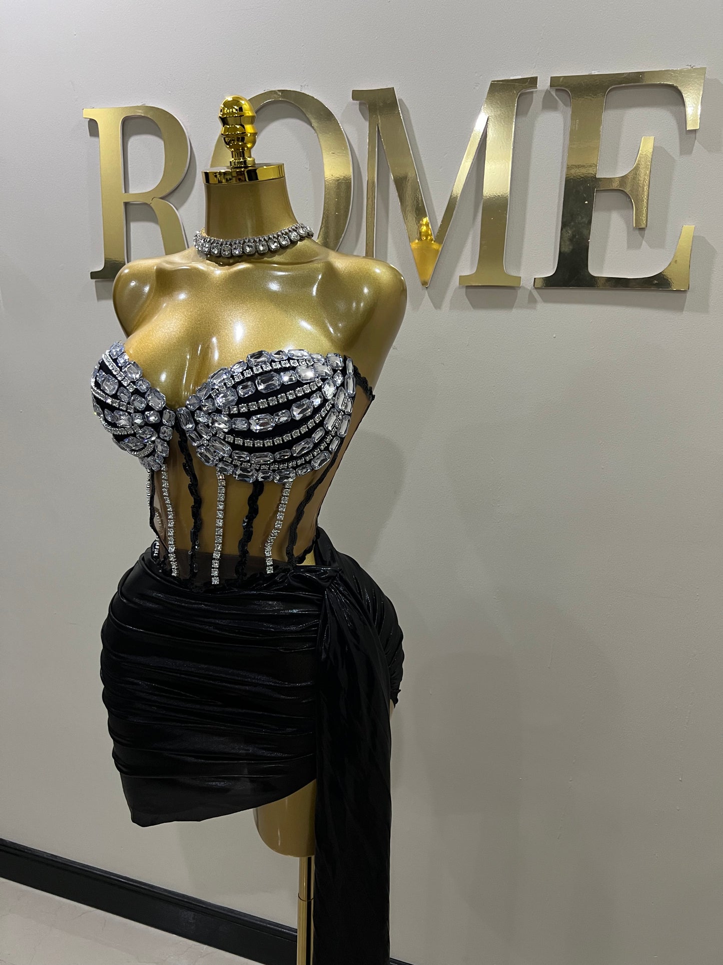 Orion Glacier Gemstone Skirt Set (Black)