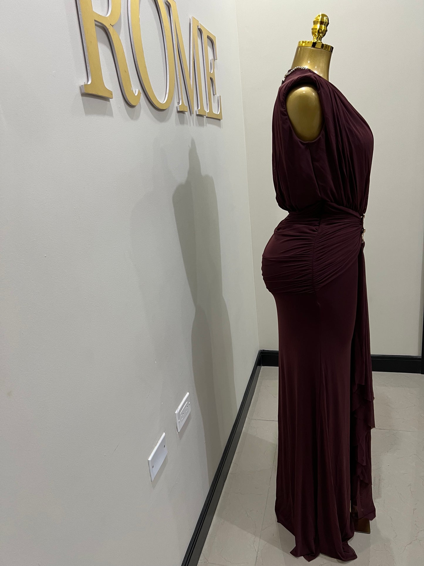 Michelle Snake Dress (Maroon)
