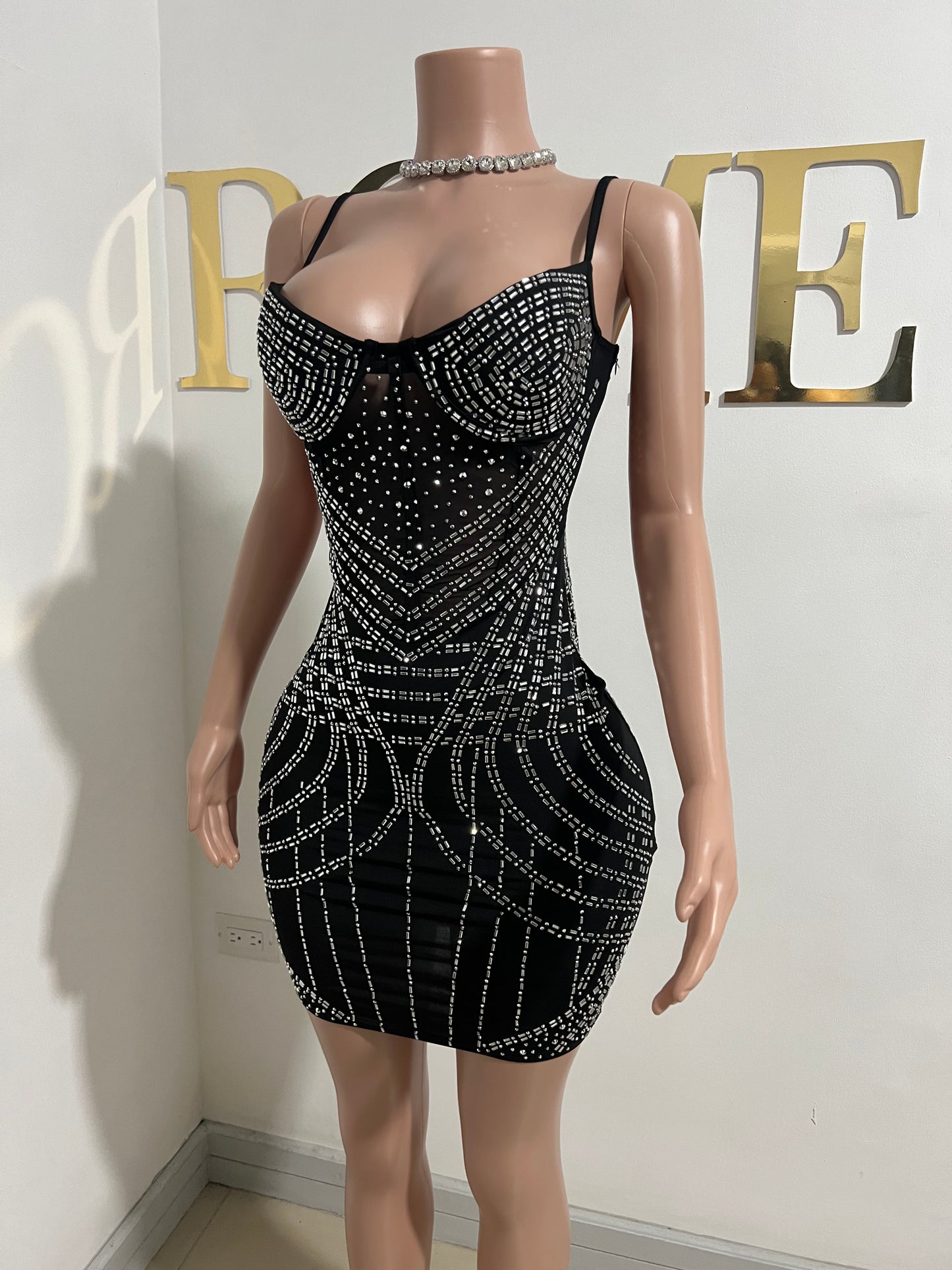 Carolina Crystal Dress (Black)