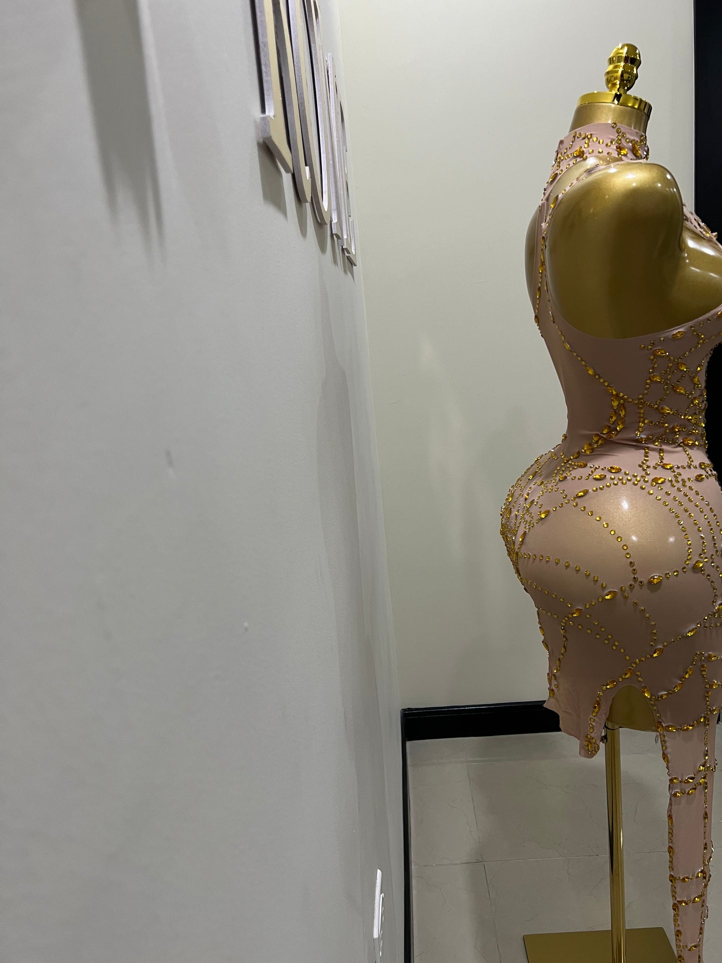 Charlotte’s Web Gemstone Mesh Dress (Gold)