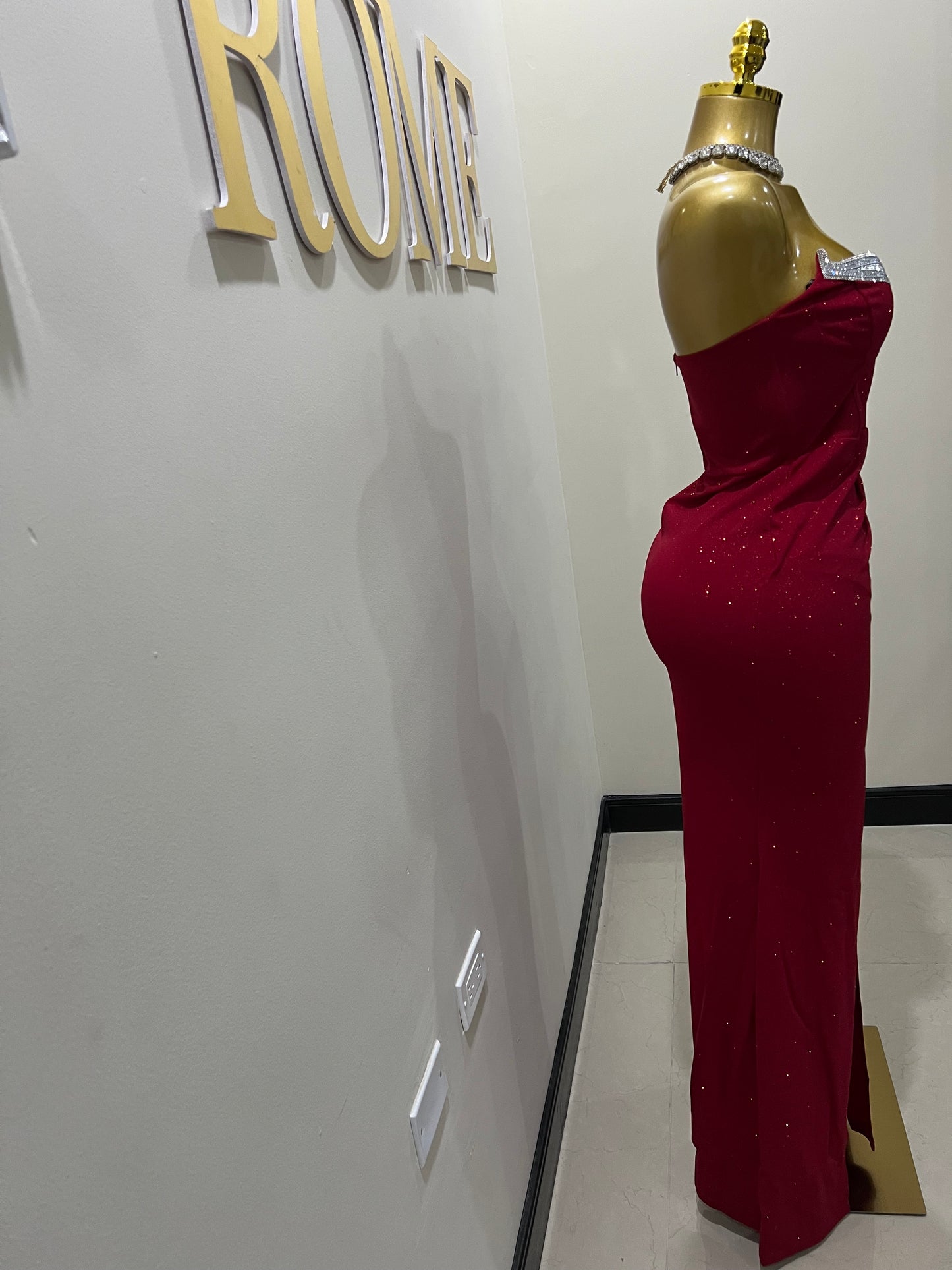 Tyla Glitter Dress (Red)