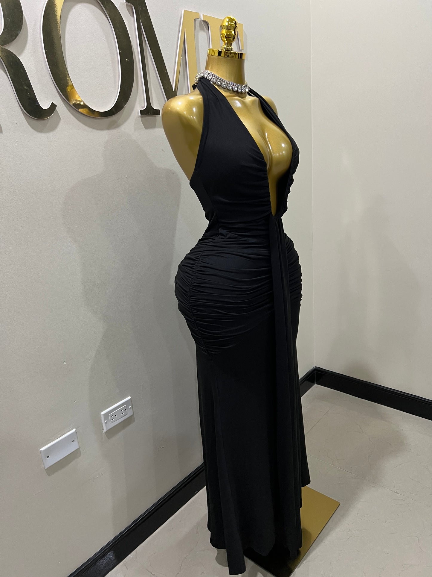 Chinelle Nara Halter Dress (Black)