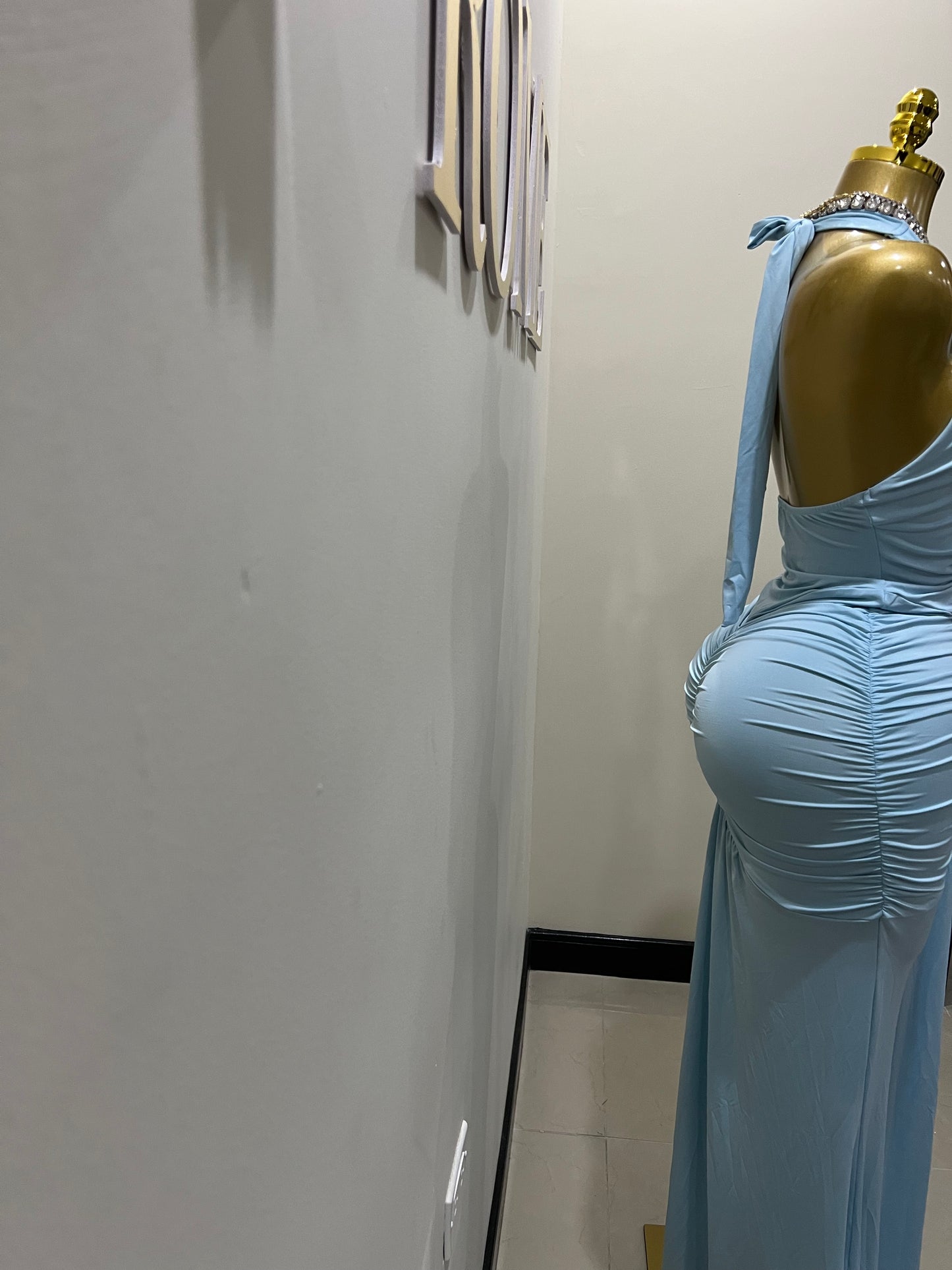 Chinelle Nara Halter Dress (Blue)