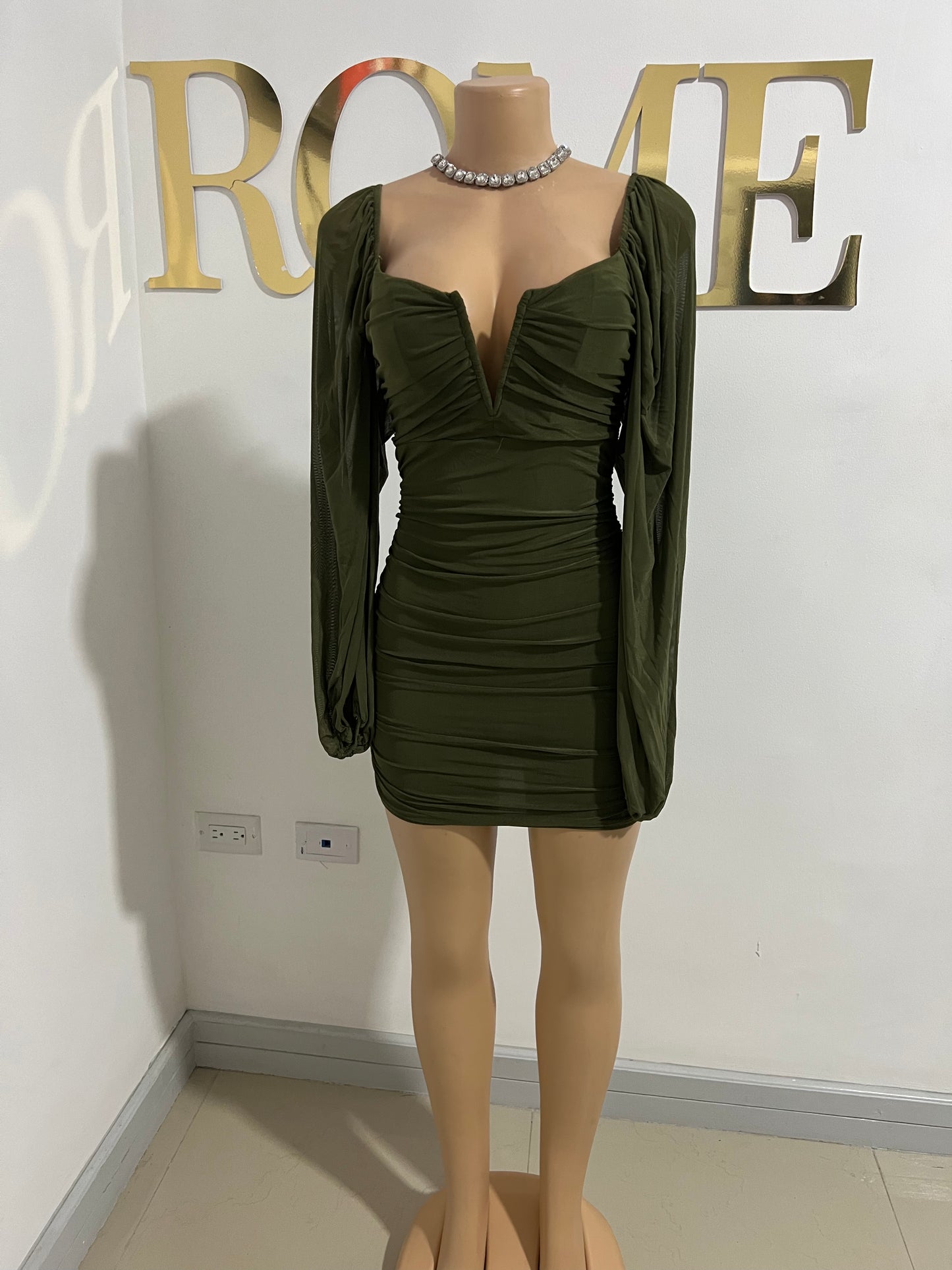 Aubrey Dress (Army Green)