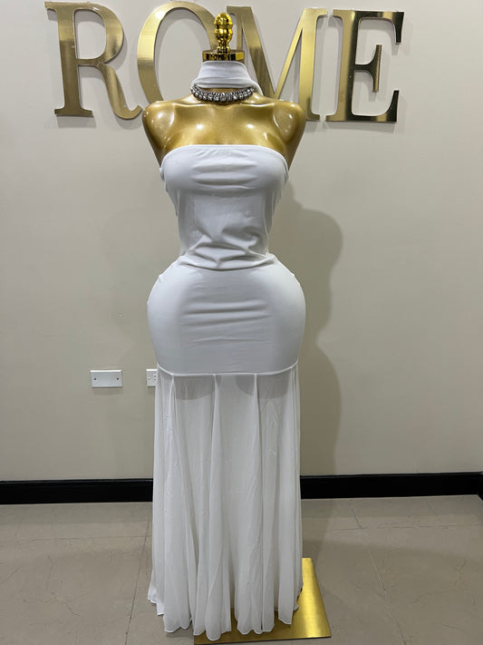 Ms. Shippen Scarf Dress (White)