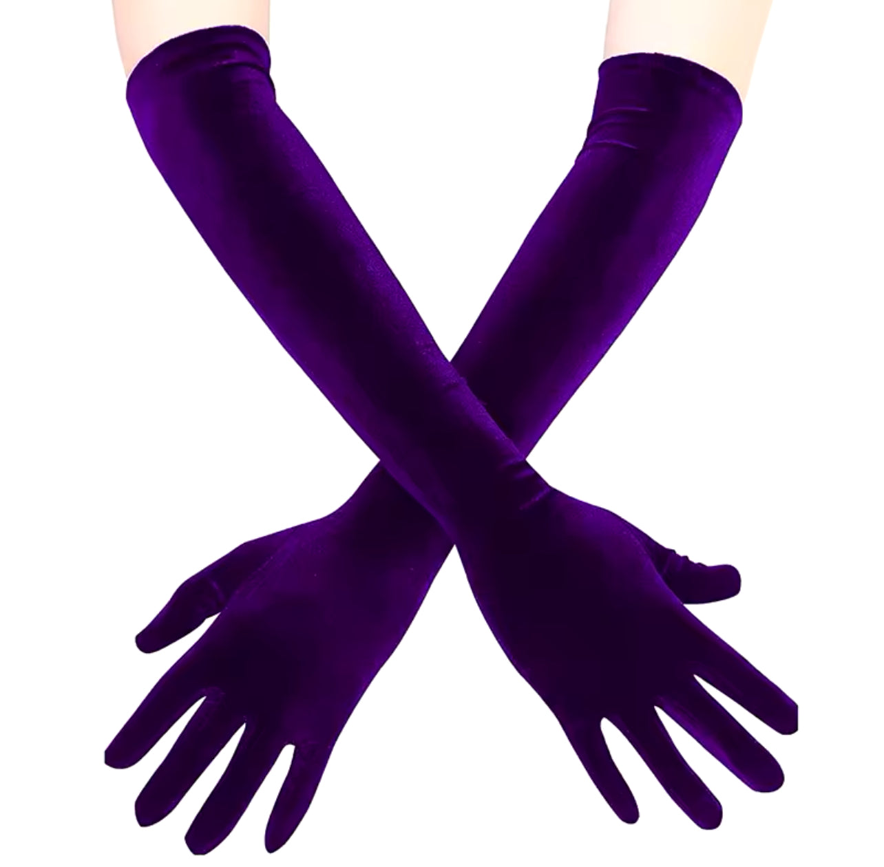 Long Velvet Gloves (Purple)