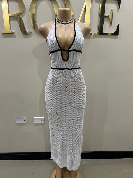 Mila Crochet Dress (White)