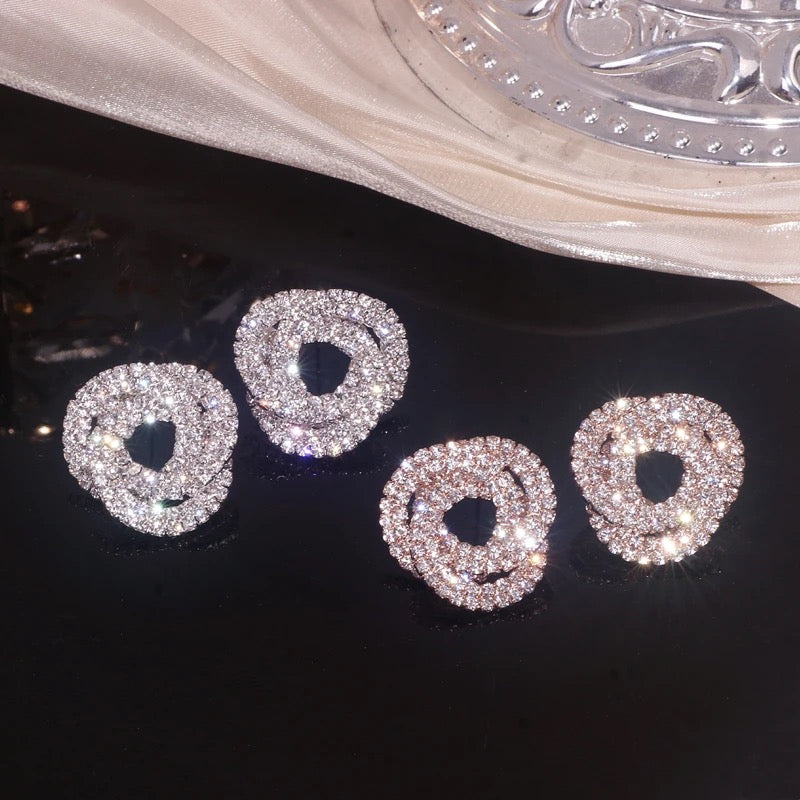 Moira Crystal Knob Earrings (Gold)