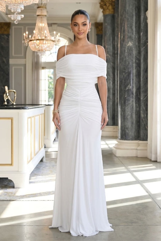 Michelle Taylor Spaghetti Strap Dress (White) (Copy)