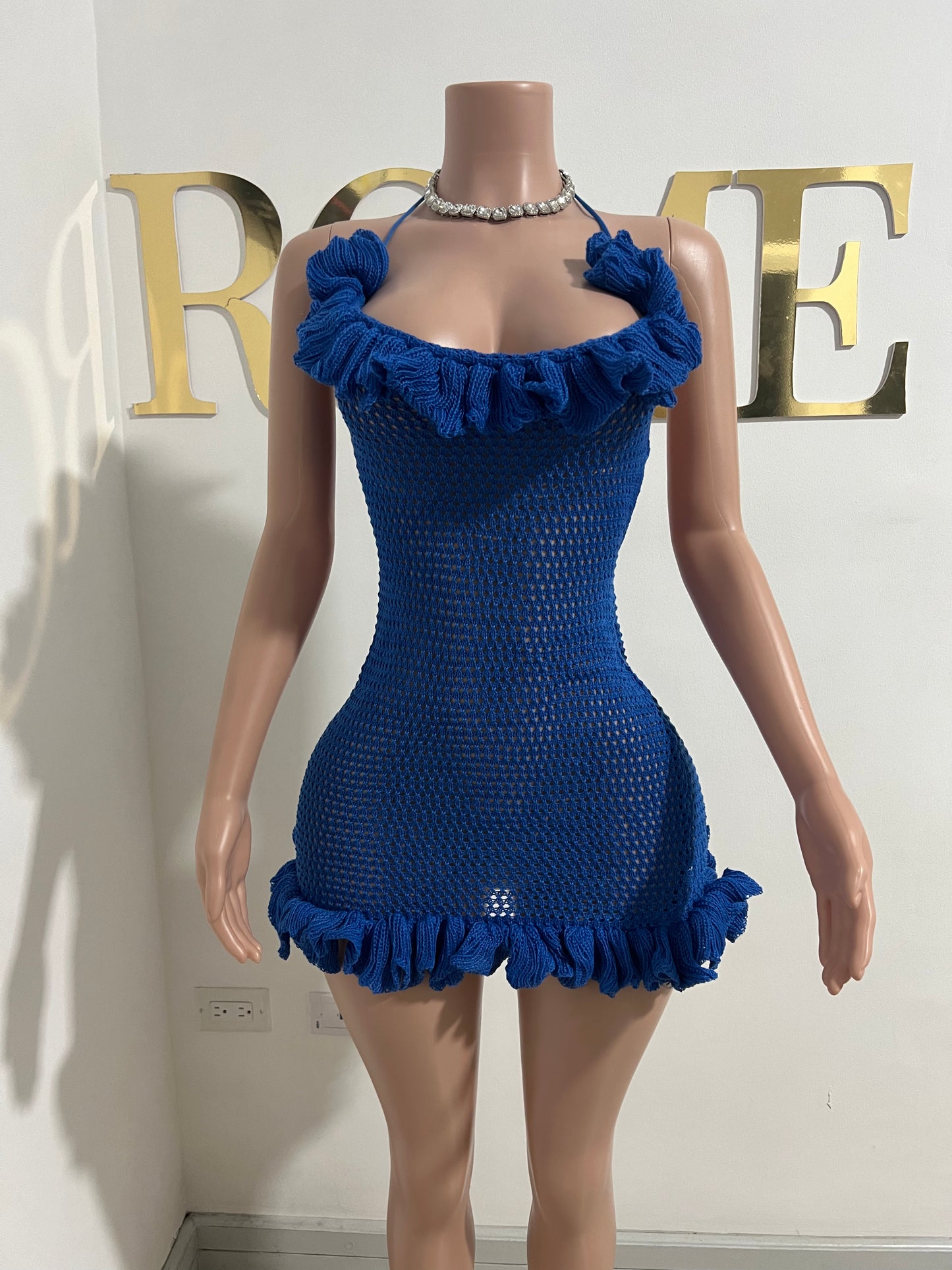 Jenna Crochet Dress (Blue)