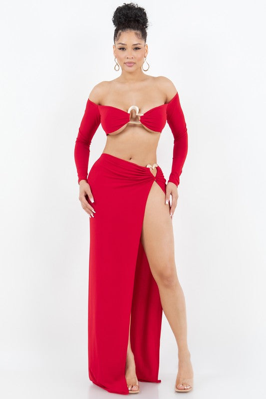 Ming Heart Skirt Set (Red)