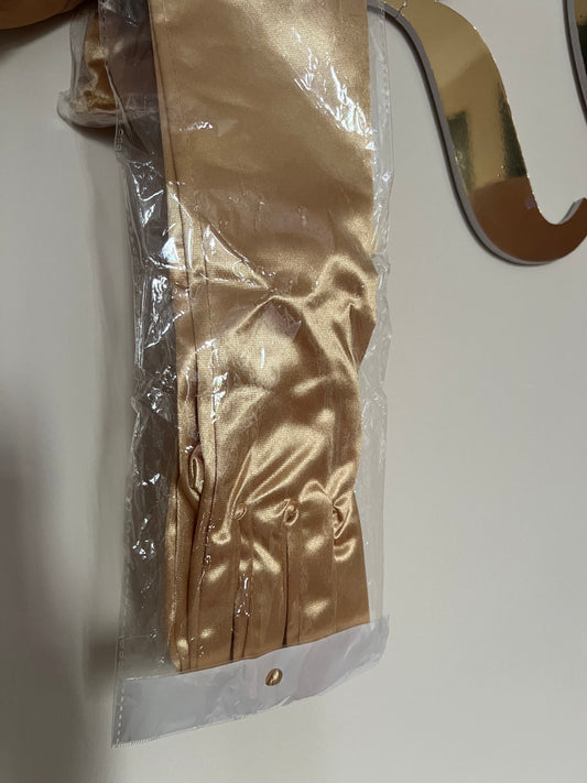 Long Satin Gloves (Gold)