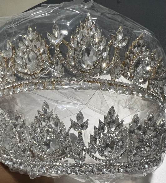Amri Crystal Tiara Crown (Silver)