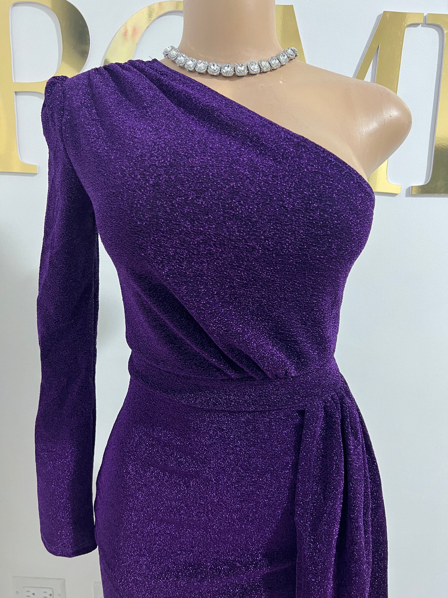 Allegra Elegant Short Dress (Purple)