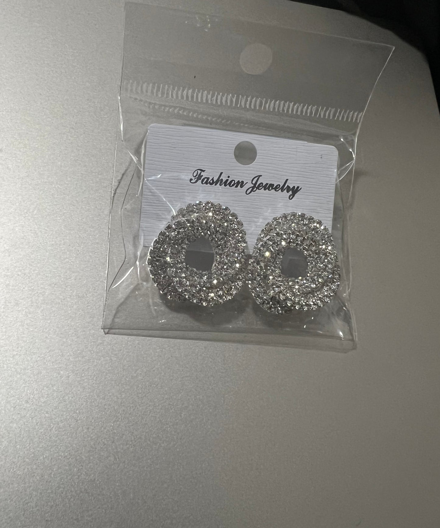 Moira Crystal Knob Earrings (Silver)