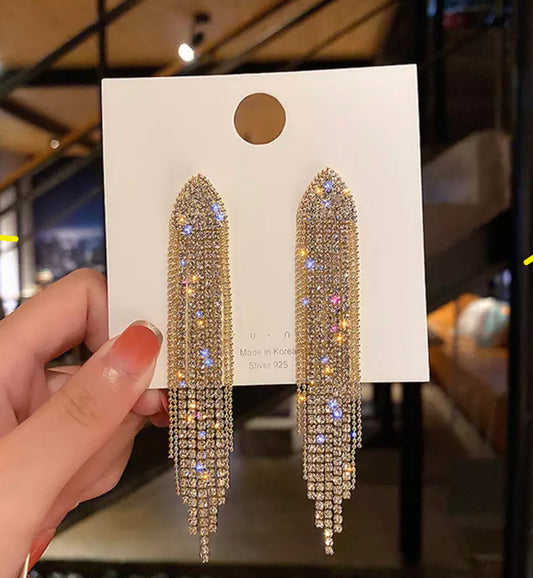 Glam Crystal Earrings (Gold)