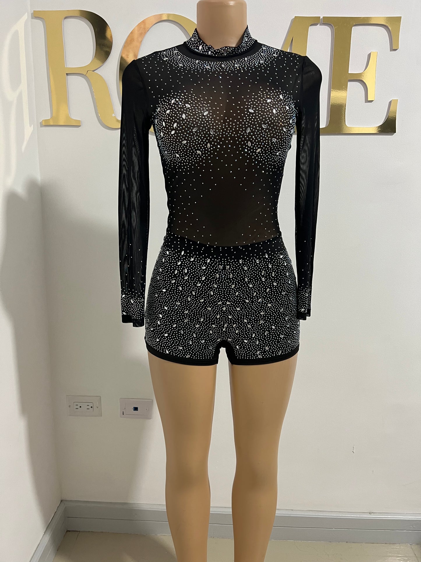 Babe Sparkle Romper (Colorful crystals)