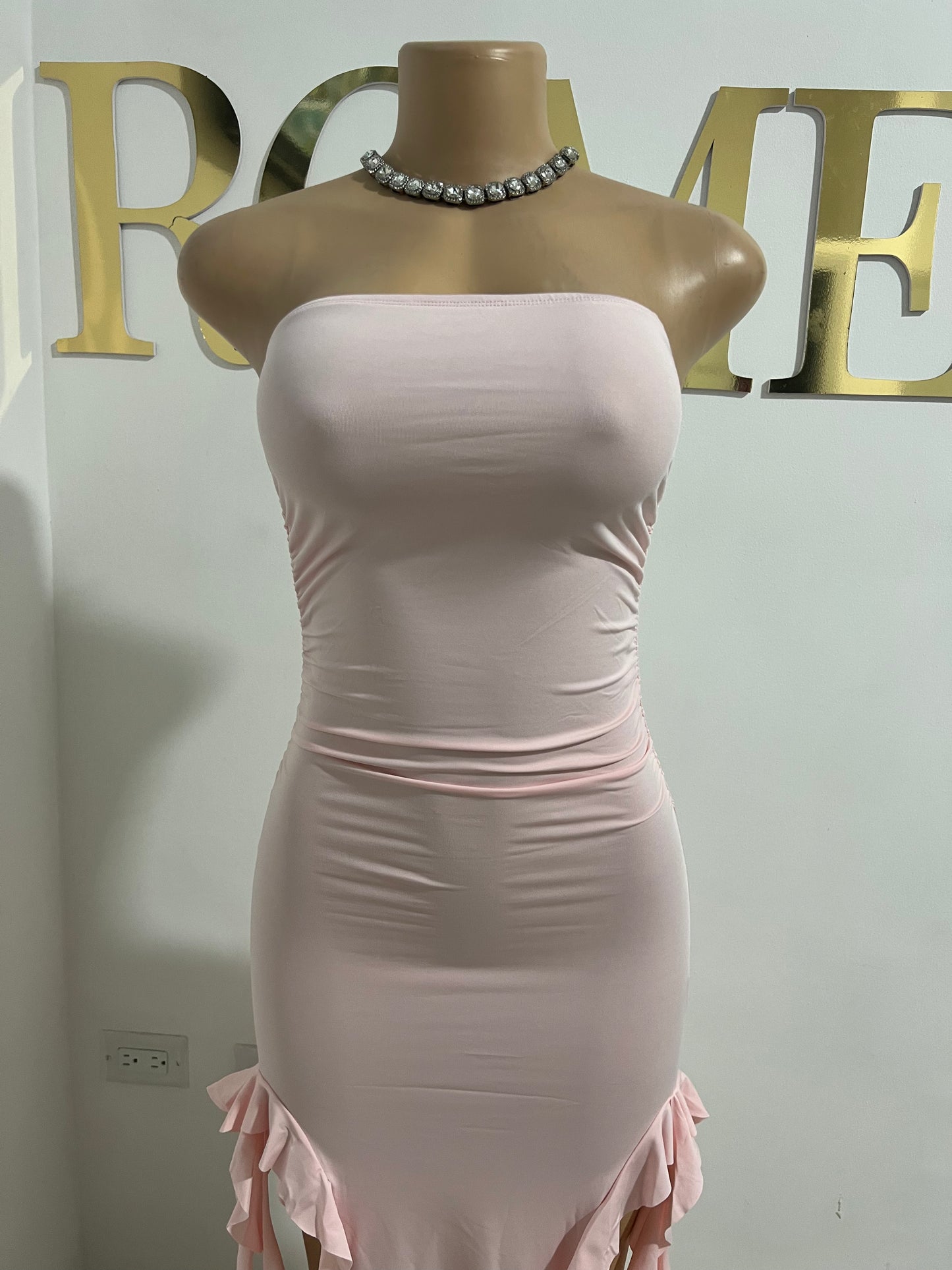 Nia Ruffle Dress (Light Pink)