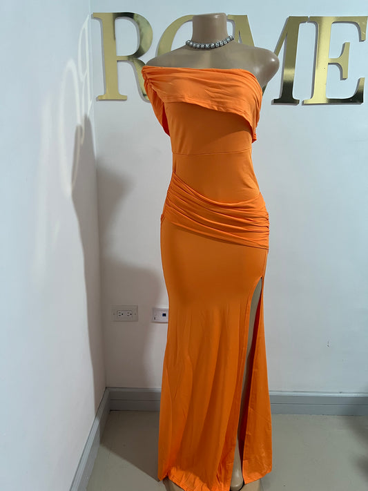 Kerry One Shoulder Dress (Orange)