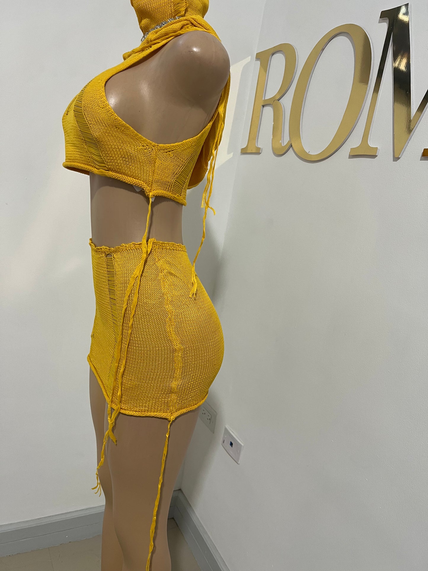 Zuri Hoodie Skirt Set (Yellow)