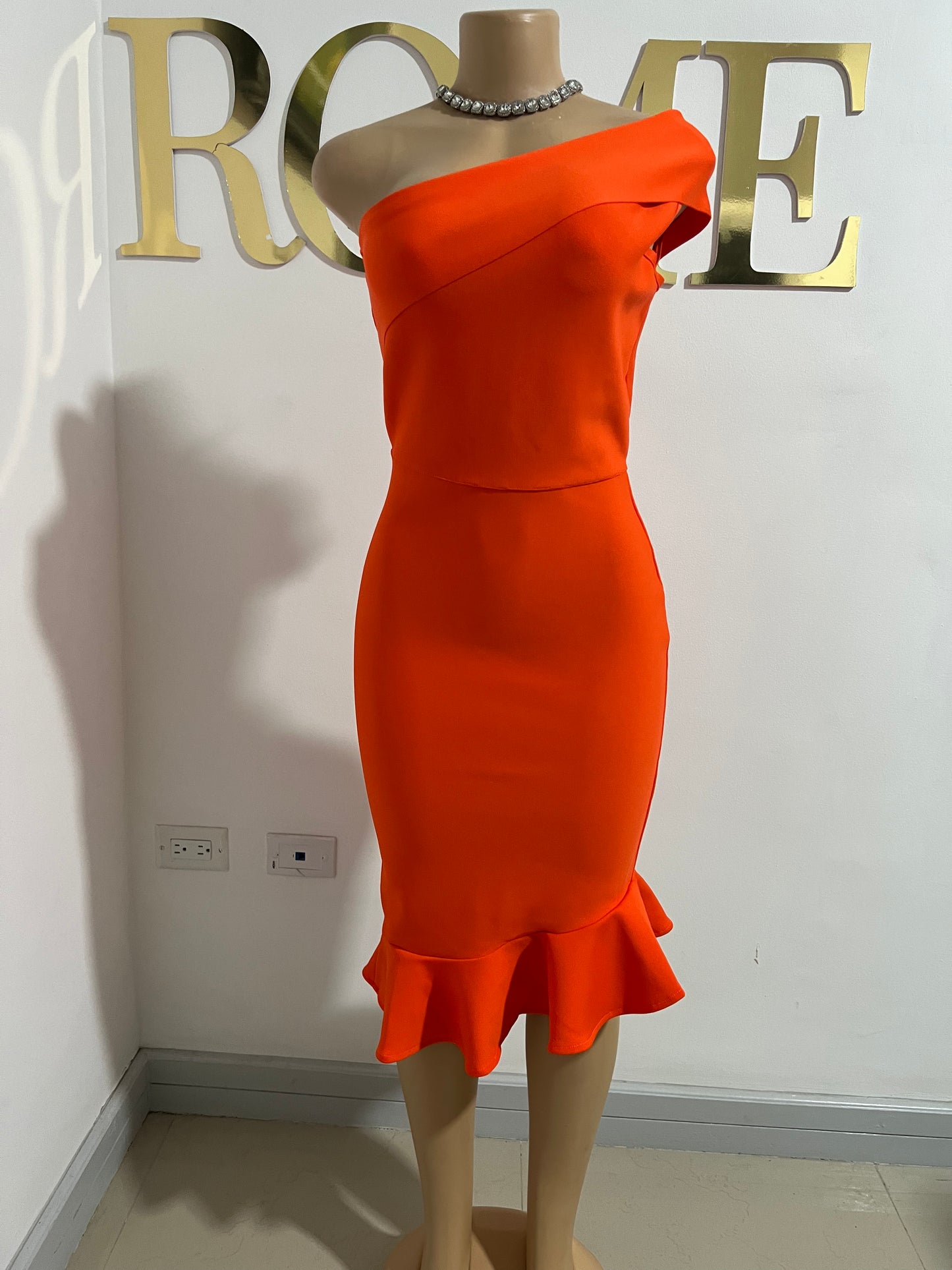 Olivia Bandage Glam Dress (Orange)