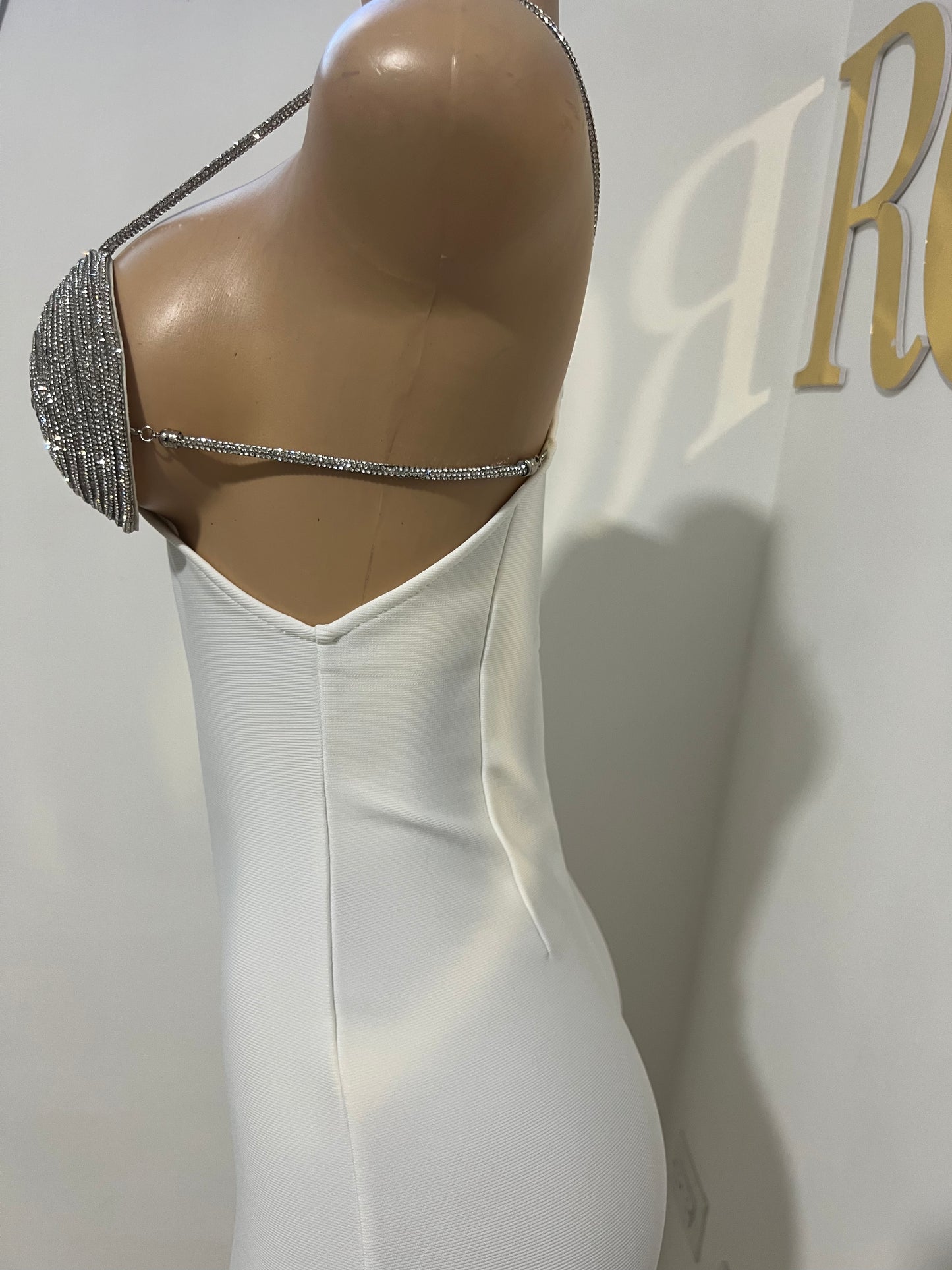 Milan Glam Bandage Dress (White)