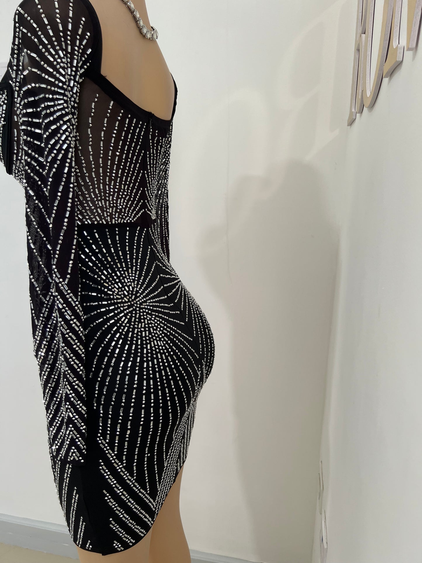 Charlotte Crystal Dress (Black)