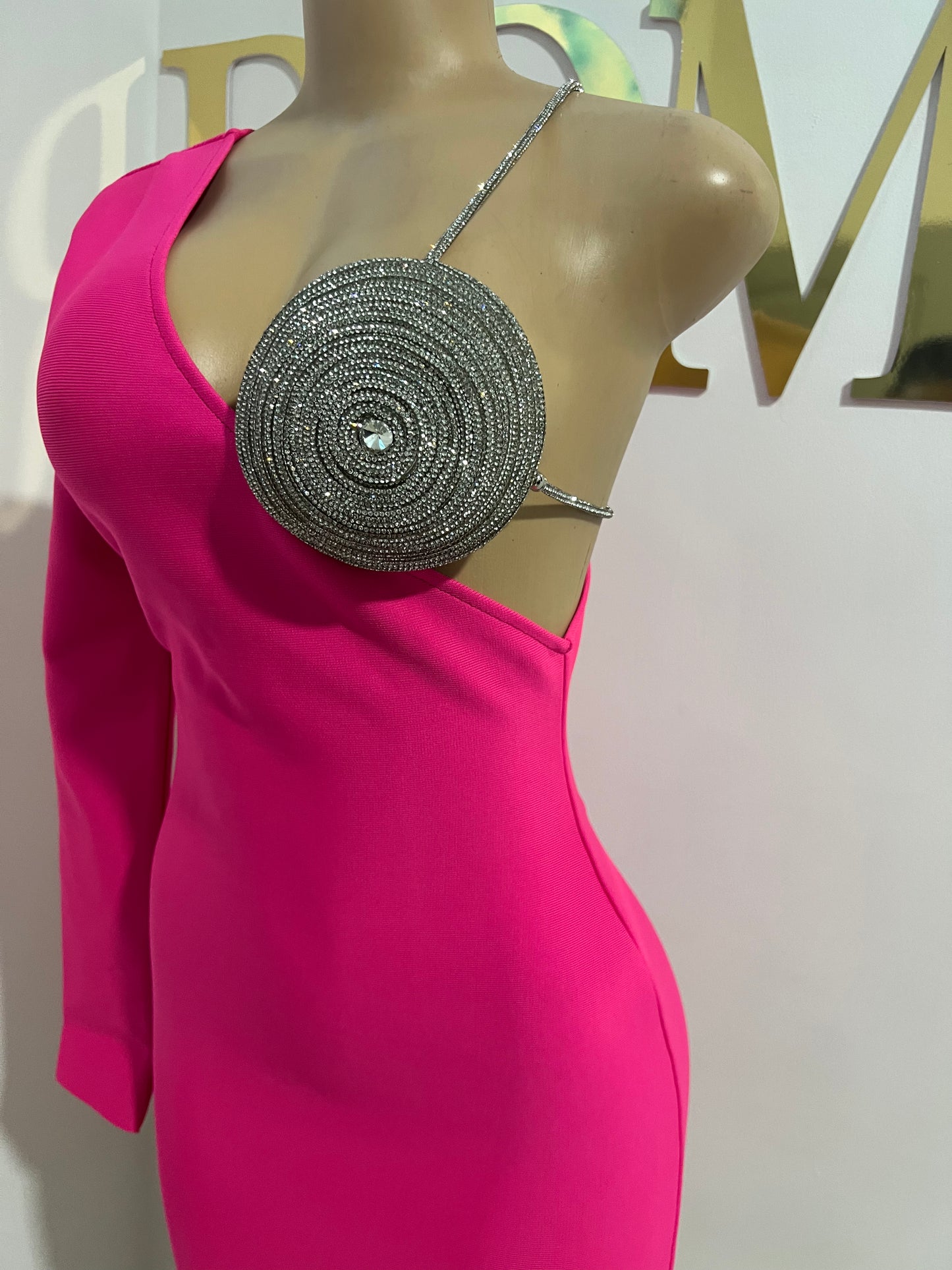 Milan Glam Bandage Dress (Pink)