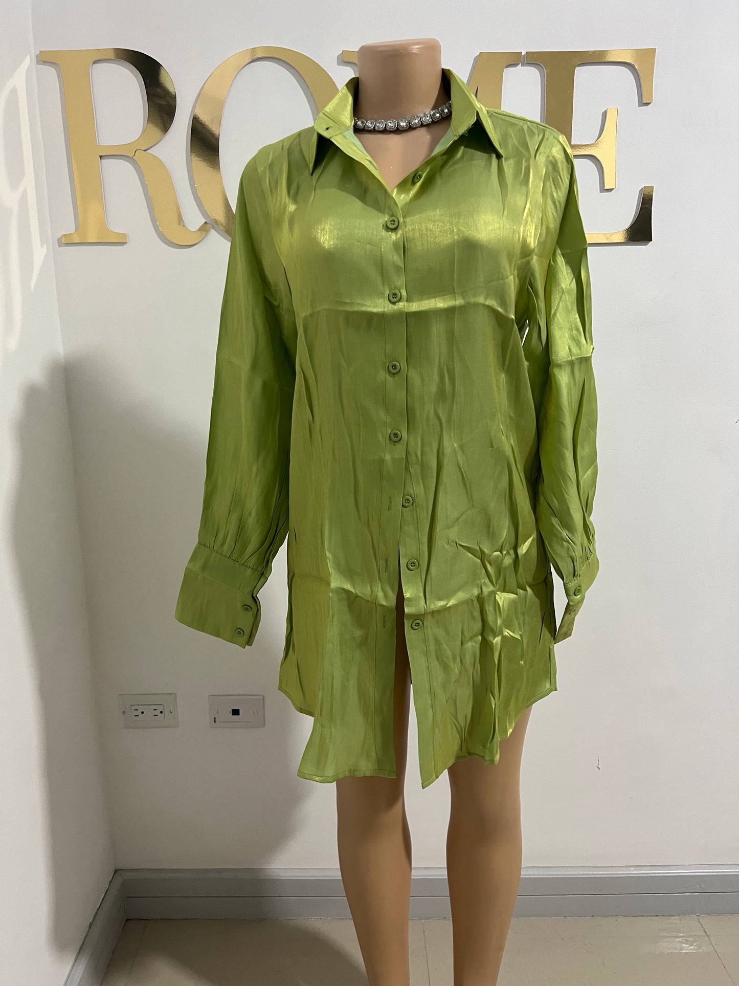 Claire Shirt Dress (Green)