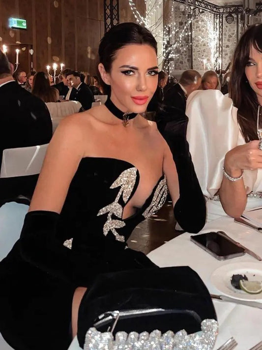 Octavia Glam Bandage Dress (Black)