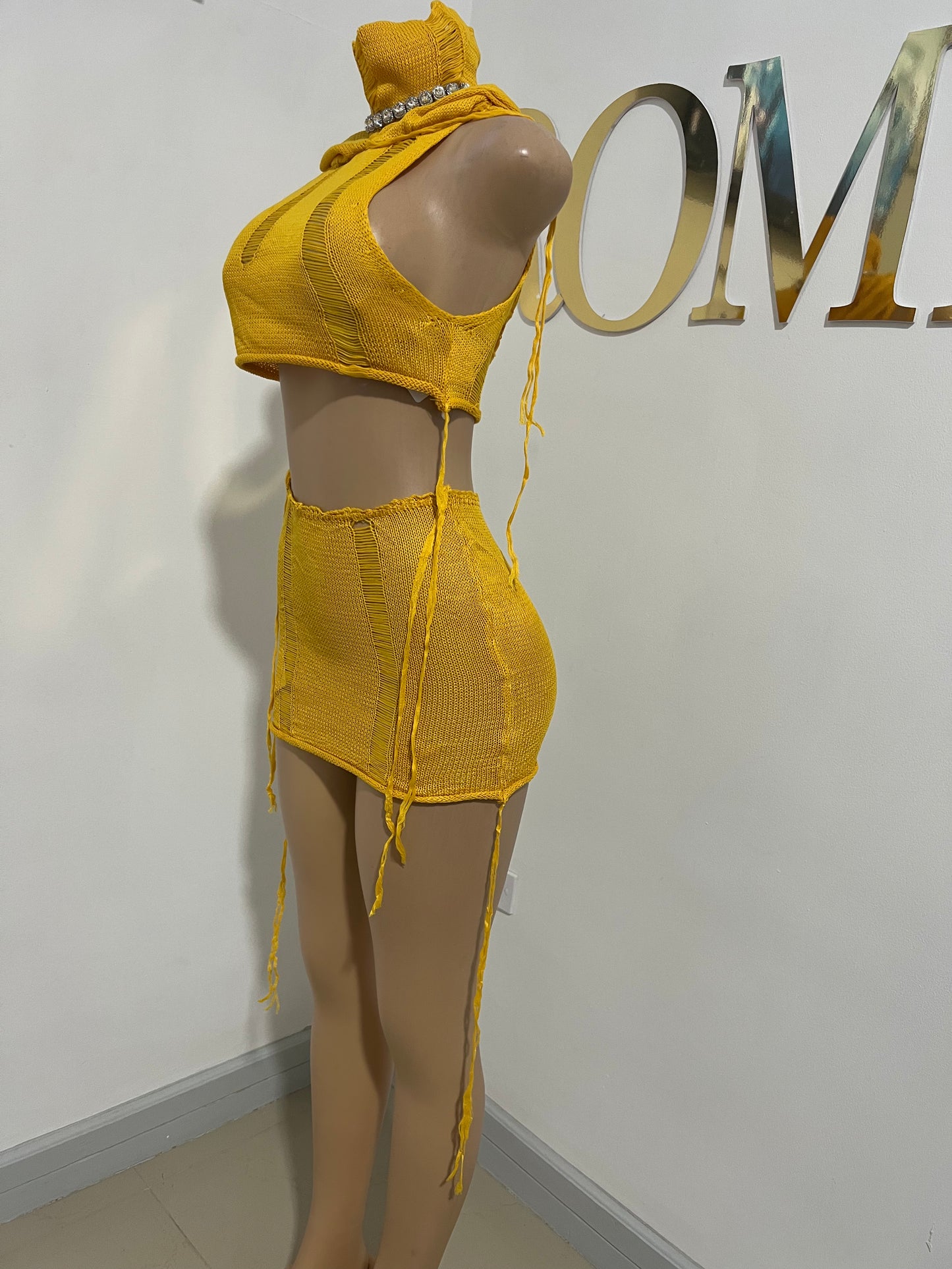 Zuri Hoodie Skirt Set (Yellow)