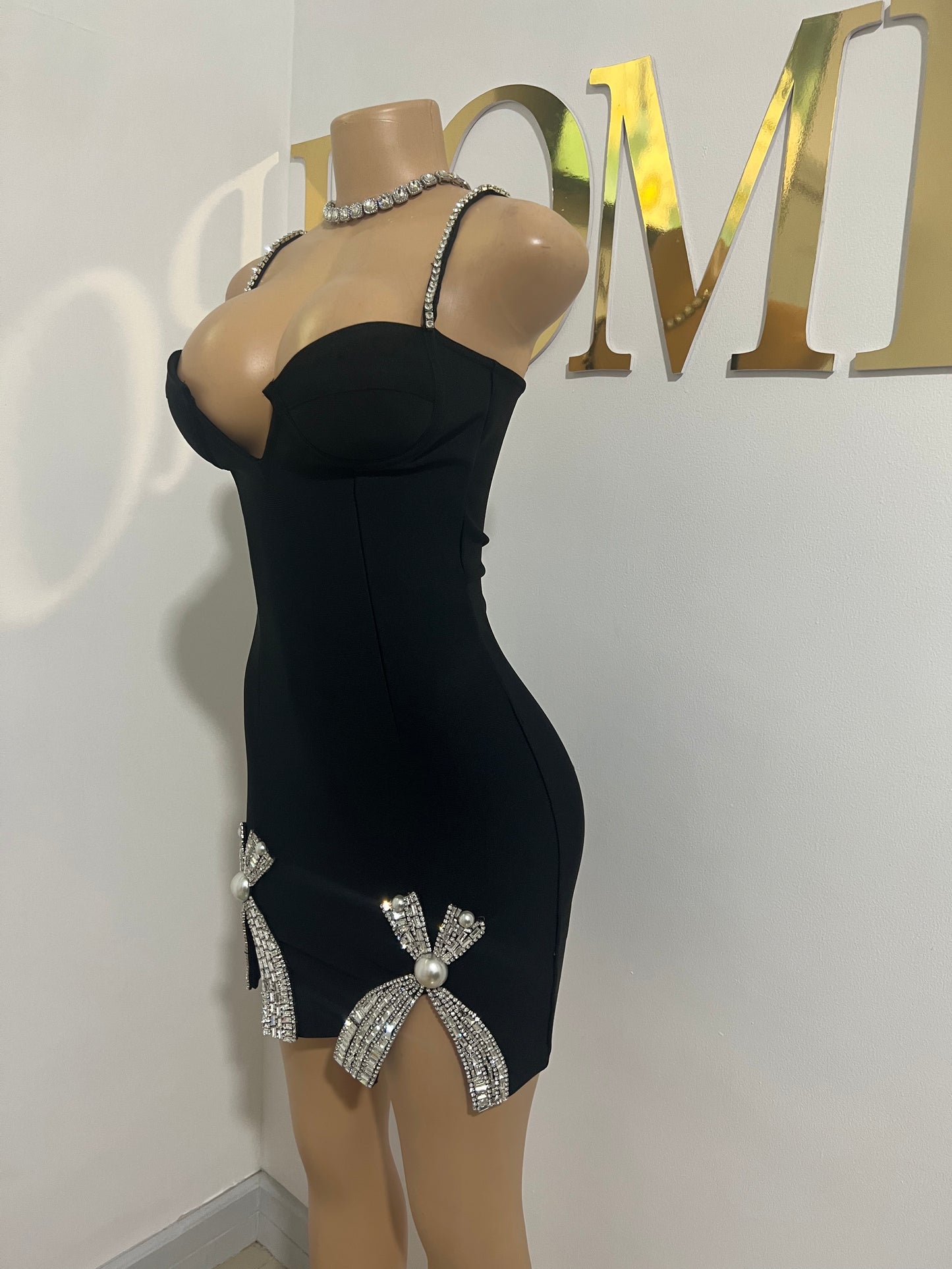 Tiffany Glam Bandage Dress (Black)