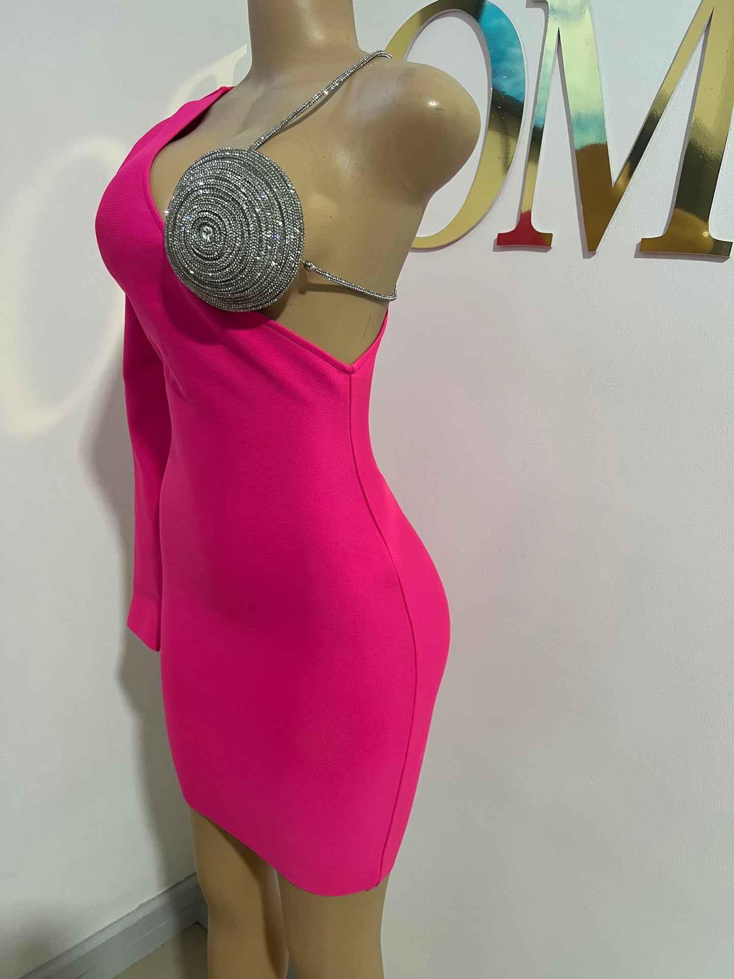 Milan Glam Bandage Dress (Pink)