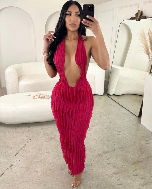 Lily Dress (Bright-pink)