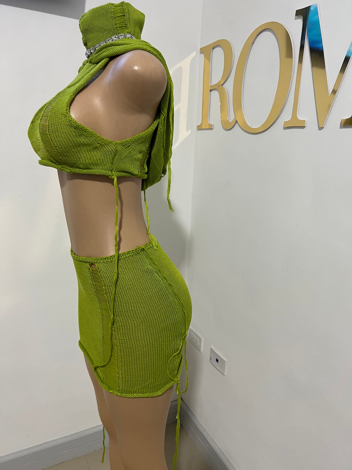 Zuri Hoodie Skirt Set (Green)