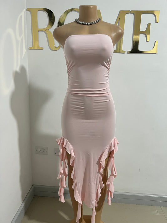 Nia Ruffle Dress (Light Pink)